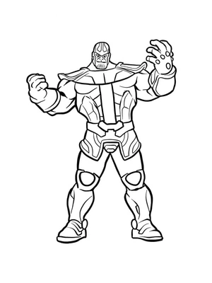 Página para Colorir Imprima grátis a página para colorir do Thanos