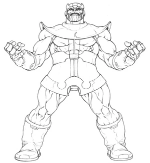 Página para Colorir Página para Colorir do Thanos para Crianças