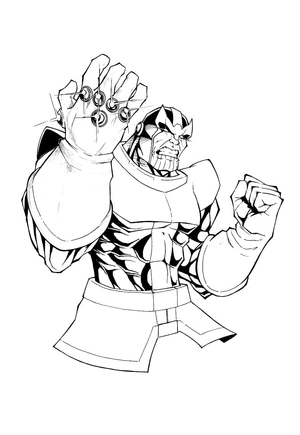 Página para Colorir Thanos dos Quadrinhos Marvel