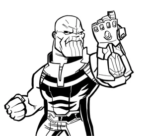 Página para Colorir Thanos em Desenhos Animados