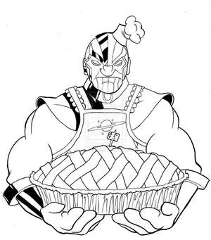 Página para Colorir Hora da Torta do Thanos