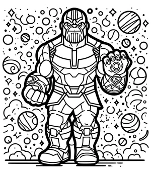 Página para Colorir Thanos Animado