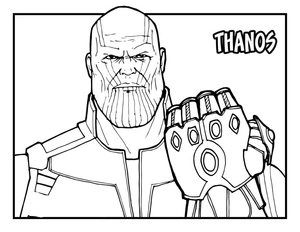 Página para Colorir Thanos usando a Manopla do Infinito