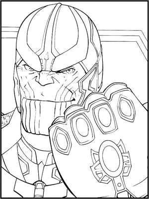 Página para Colorir Thanos Sorridente