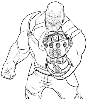 Página para Colorir Thanos com a Manopla do Infinito