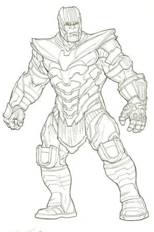 Página para Colorir O Titã Louco Thanos