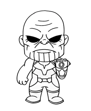 Página para Colorir Pequeno Thanos