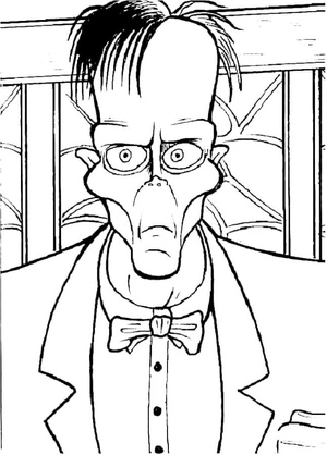 Página para Colorir Mordomo da Família Addams