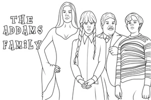 Página para Colorir Página de Colorir da Família Addams Legal