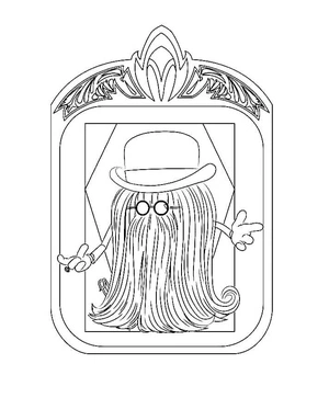 Página para Colorir Cousin Itt - Página de Colorir do Primo Fofo