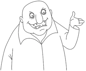 Página para Colorir Tio Fester Enigmático