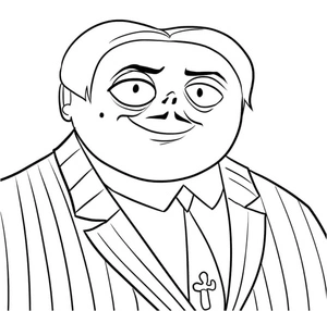 Página para Colorir Gomez Addams Animado