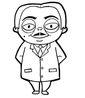 Página para Colorir Feliz Gomez Addams
