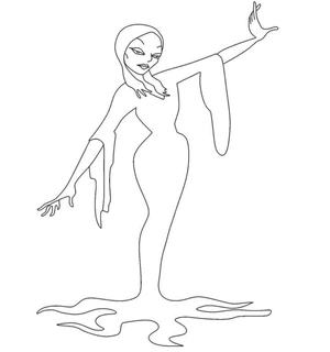 Página para Colorir Encantadora Mortícia Addams