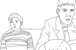 Página para Colorir Pugsley Addams e Lurch