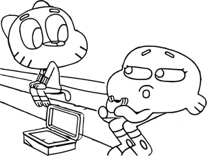 Página para Colorir Diversão do Gumball