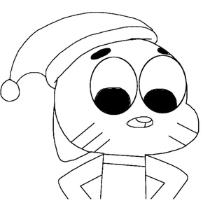 Gumball com Chapéu de Papai Noel