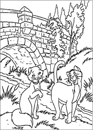 Página para Colorir Duquesa e Thomas O'Malley