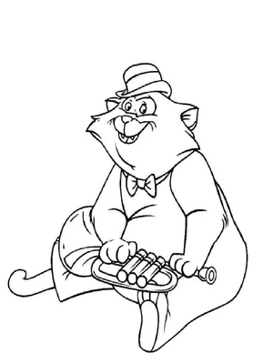 Página para Colorir Gato Malandro de The Aristocats