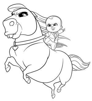 Página para Colorir Boss Baby e Precious Pony