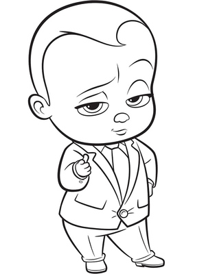 Página para Colorir para Imprimir: Boss Baby