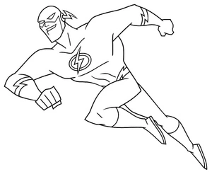 Página para Colorir Página para Colorir de Desenho Animado com Flash do Universo DC
