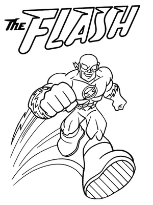 Página para Colorir Desenho animado do The Flash