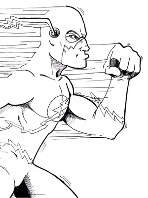The Flash - página para colorir para crianças