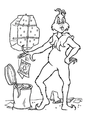 Página para Colorir Grinch de Natal