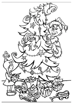 Página para Colorir Cindy e o Grinch