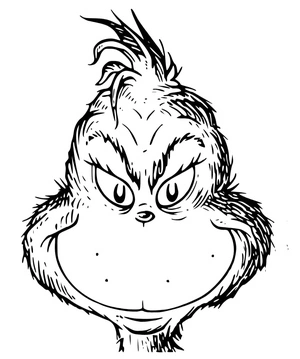 Página para Colorir Página para Colorir do Rosto do Grinch