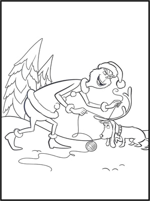 Página para Colorir do Grinch e Max