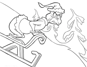Página para Colorir Grinch na Neve