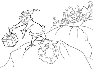 Página para Colorir Grinch para Imprimir