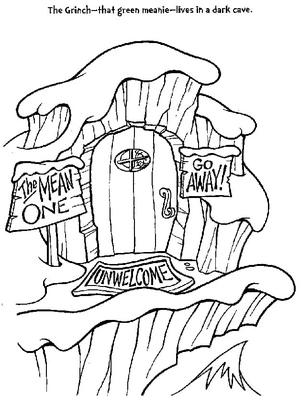 Página para Colorir Covil do Grinch