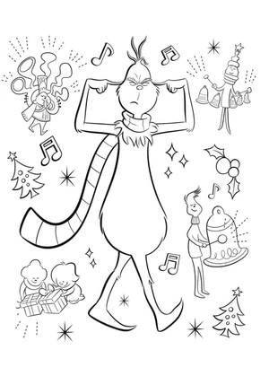 Página para Colorir Grinchy Cinco