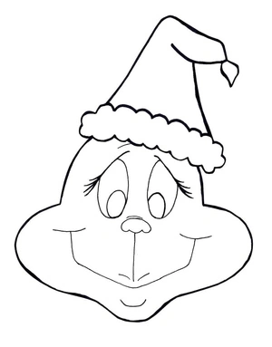 Página para Colorir Rosto do Grinch Sorridente