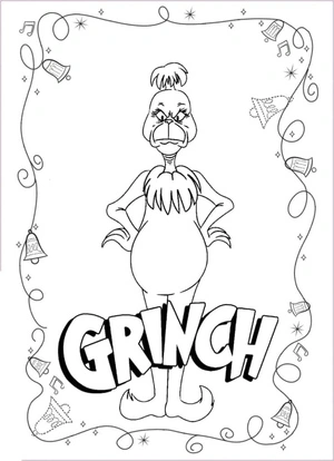 Página para Colorir Grinch Rabugento