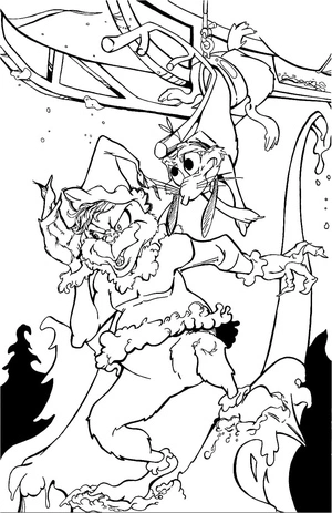 Página para Colorir Grinch Travesso