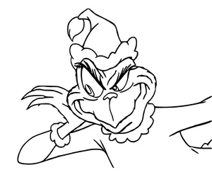 Página para Colorir Página para colorir imprimível com O Grinch