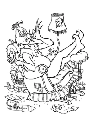 Página para Colorir Grinch Relaxado