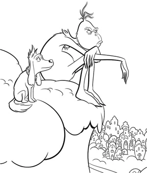 Página para Colorir Grinch Triste