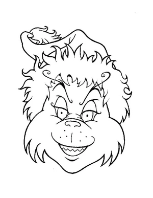 Página para Colorir Grinch Sorridente