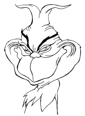 Página para Colorir Grinch Assustador