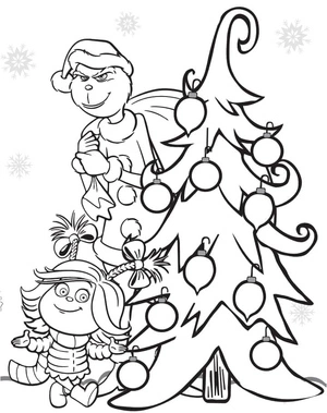 Página para Colorir O Grinch e Cindy Lou Quem