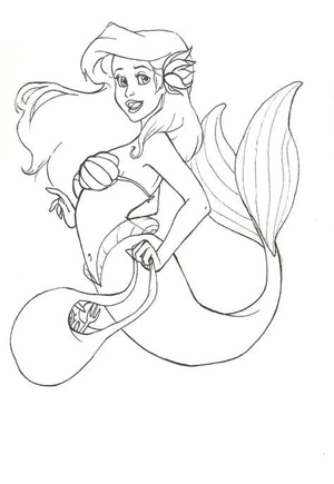 Página para Colorir Adorável Ariel