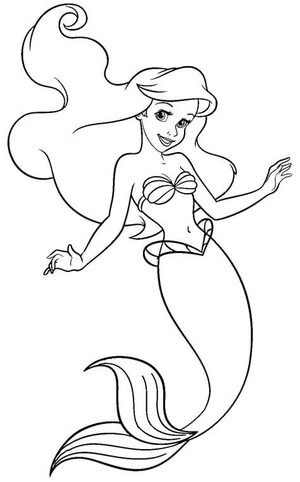 Página para Colorir Hora da Diversão com Ariel