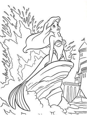Página para Colorir Ariel Relaxando