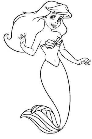 Página para Colorir Ariel, a Sereia