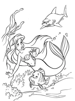 Página para Colorir Página para Colorir: Ariel Curtindo um Mergulho